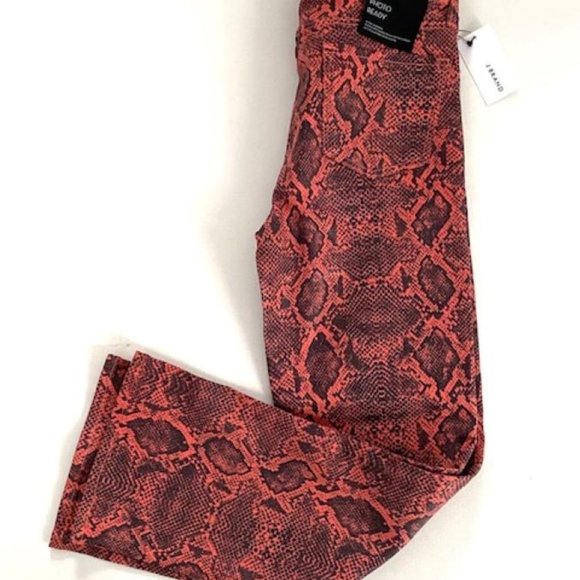 J Brand Selena Snakeskin Print Crop Bootcut Jeans Coated Kalani Boa - Picture 6 of 7